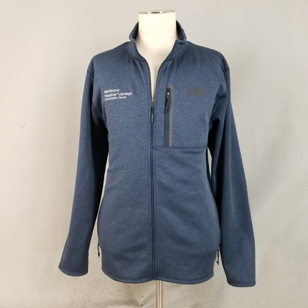 The North Face Fleece Jacket Mens XL Blue Medtronic Full Zip Skyline Stretchy